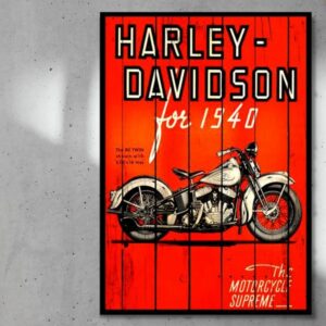 print op hout Harley Davidson